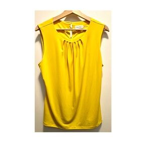 Calvin Klein Women's Yellow Sleeveless Top
